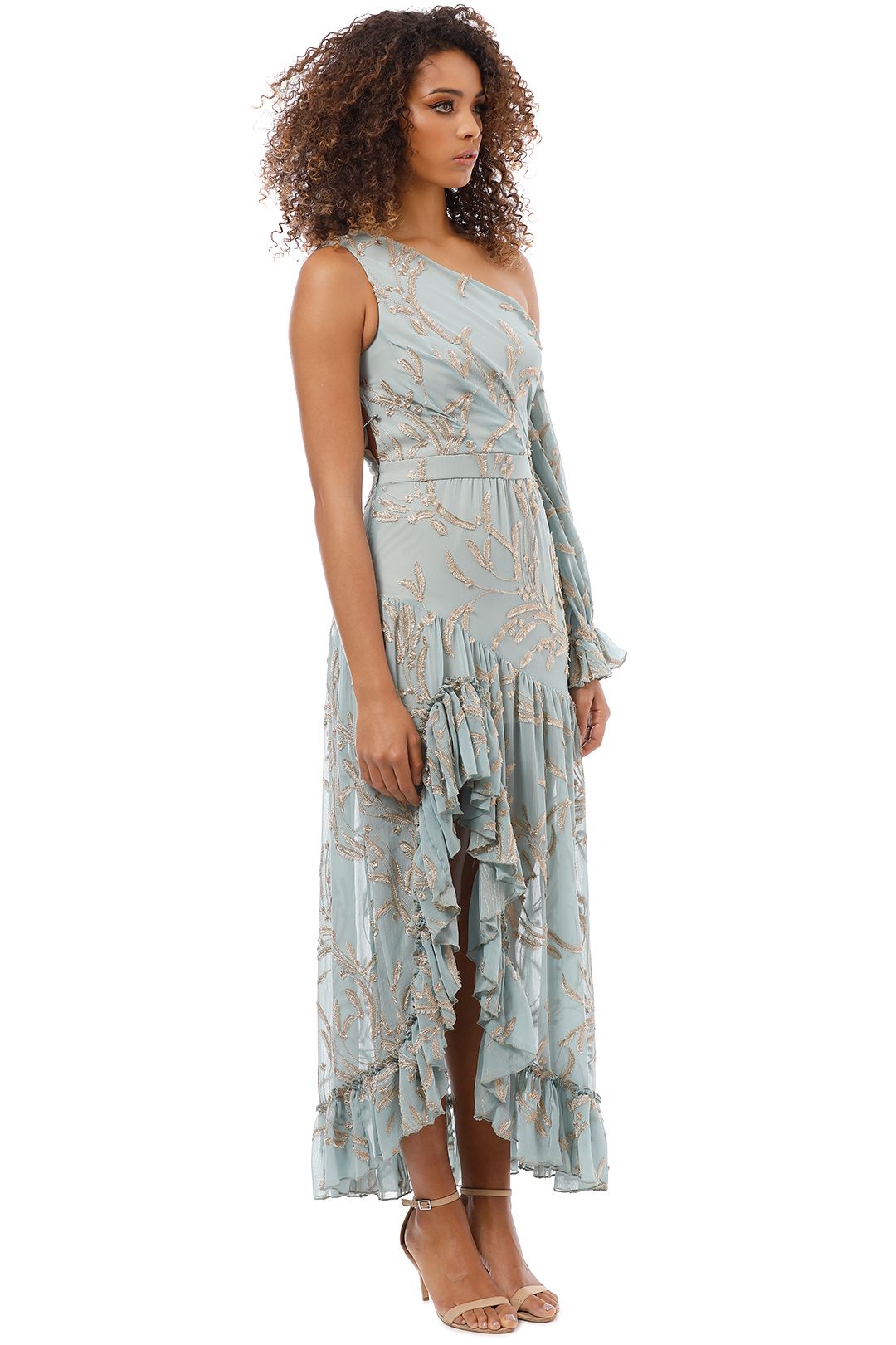 We Are Kindred - Maxime One Shoulder Maxi Dress - Blue - Side