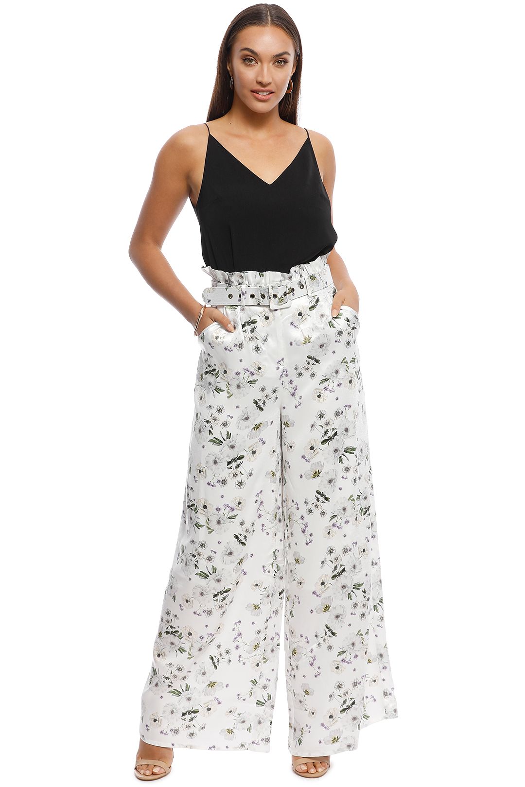 We are Kindred - Palazzo Pant - White Bouquet - Front