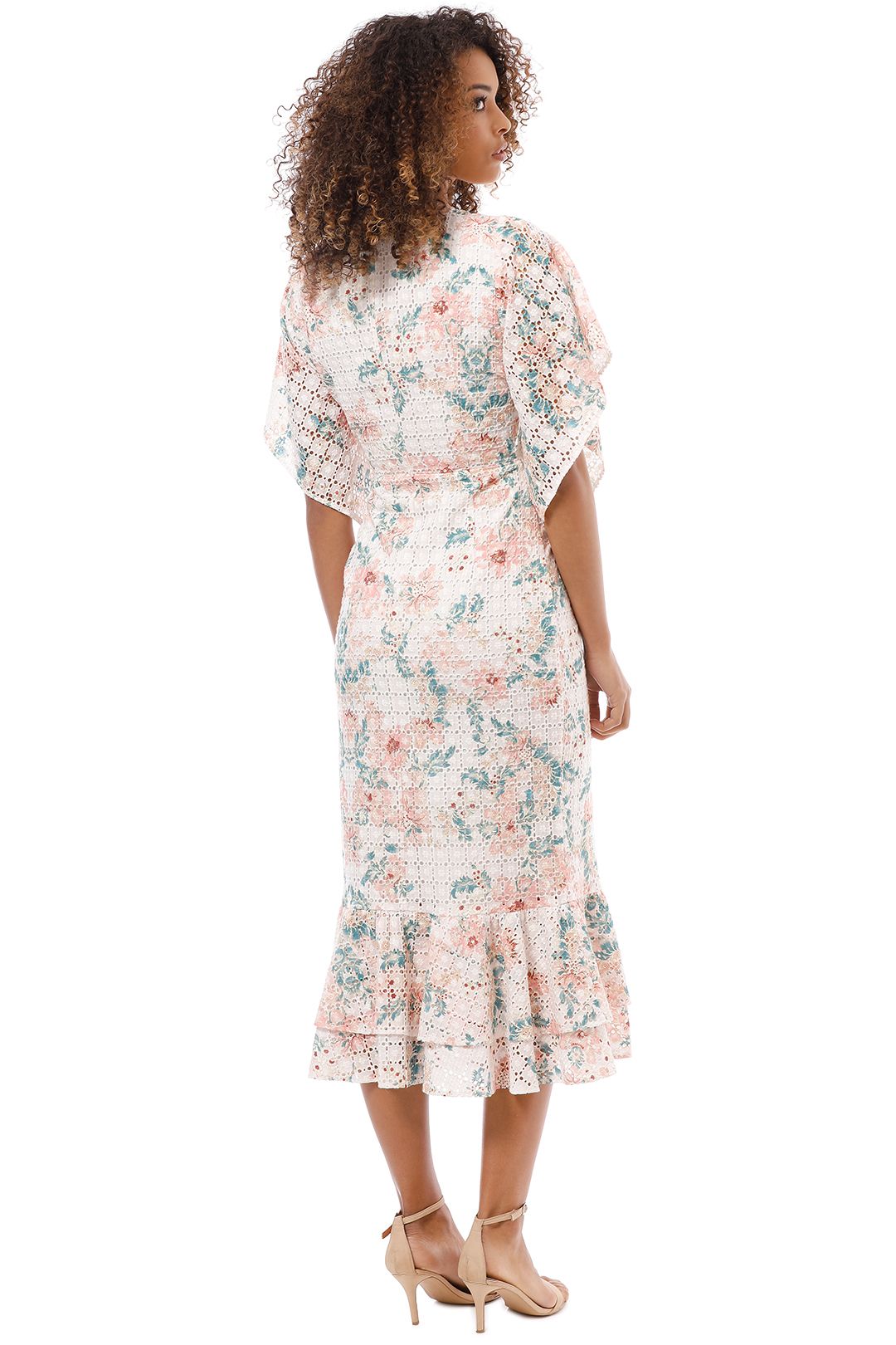 We Are Kindred - Valentine Tie Front Midi Dress - Pink - Back