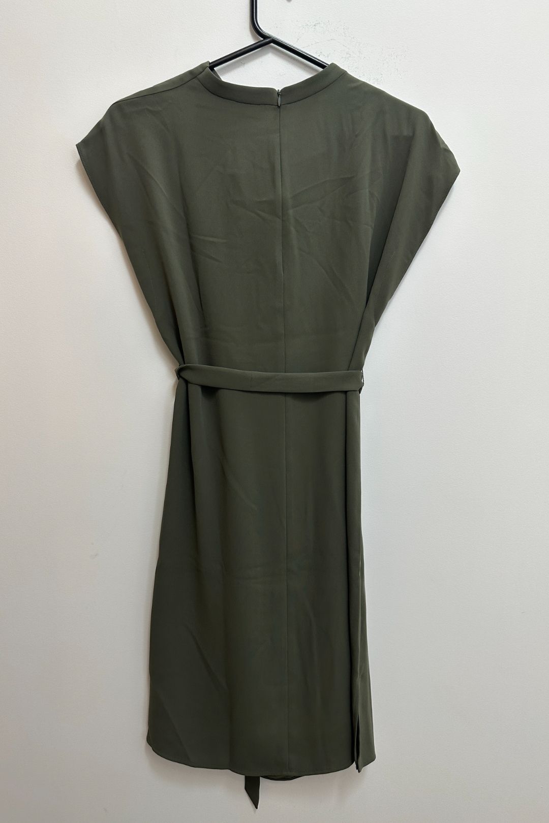 Weave Drape Neck Dress in Green