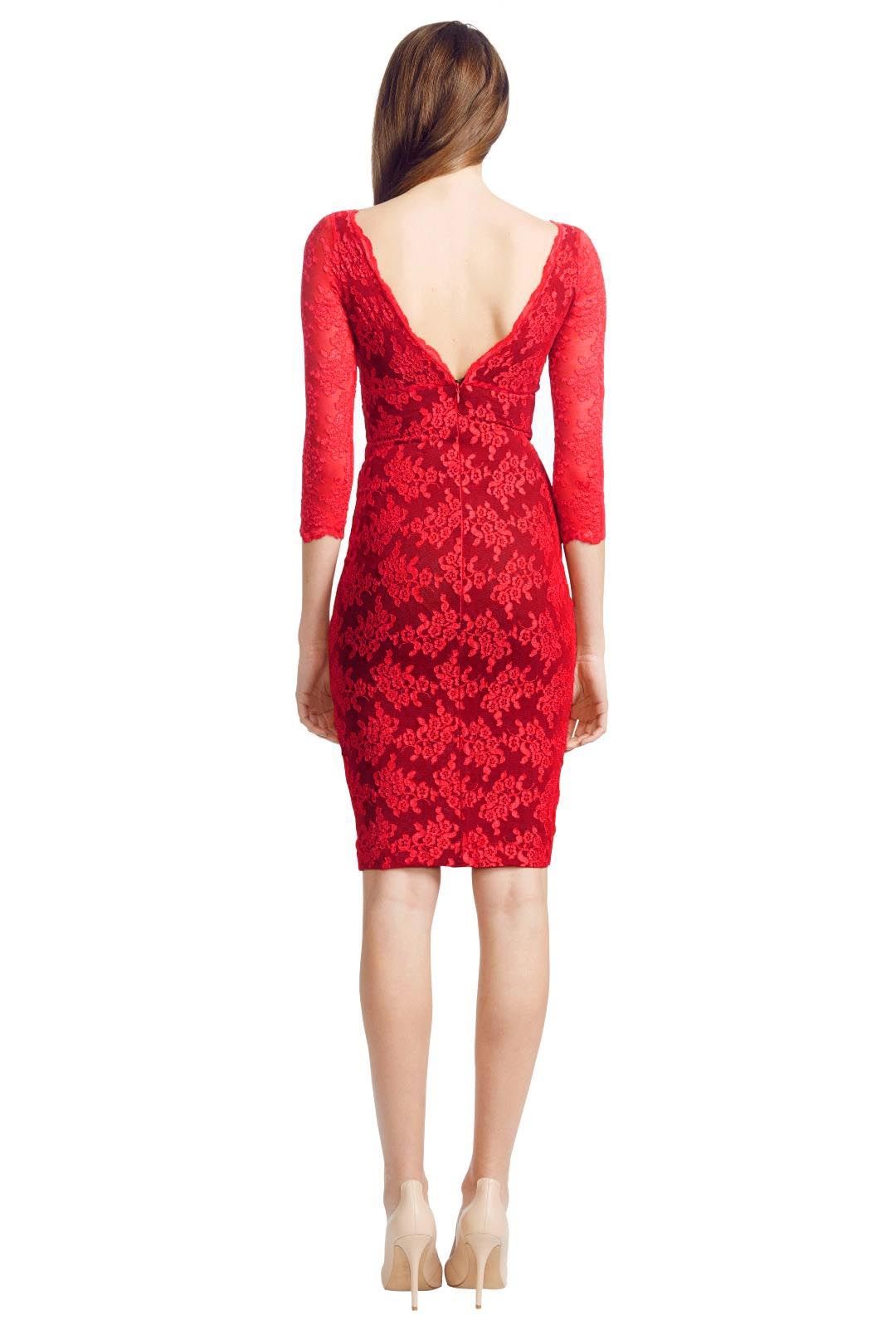 Wheels and Dollbaby - Red Scallop Lace FiFi Dress - Red - Back
