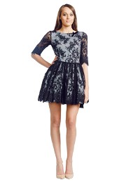 Wheels & Dollbaby - Picnic Dress - Black - Front