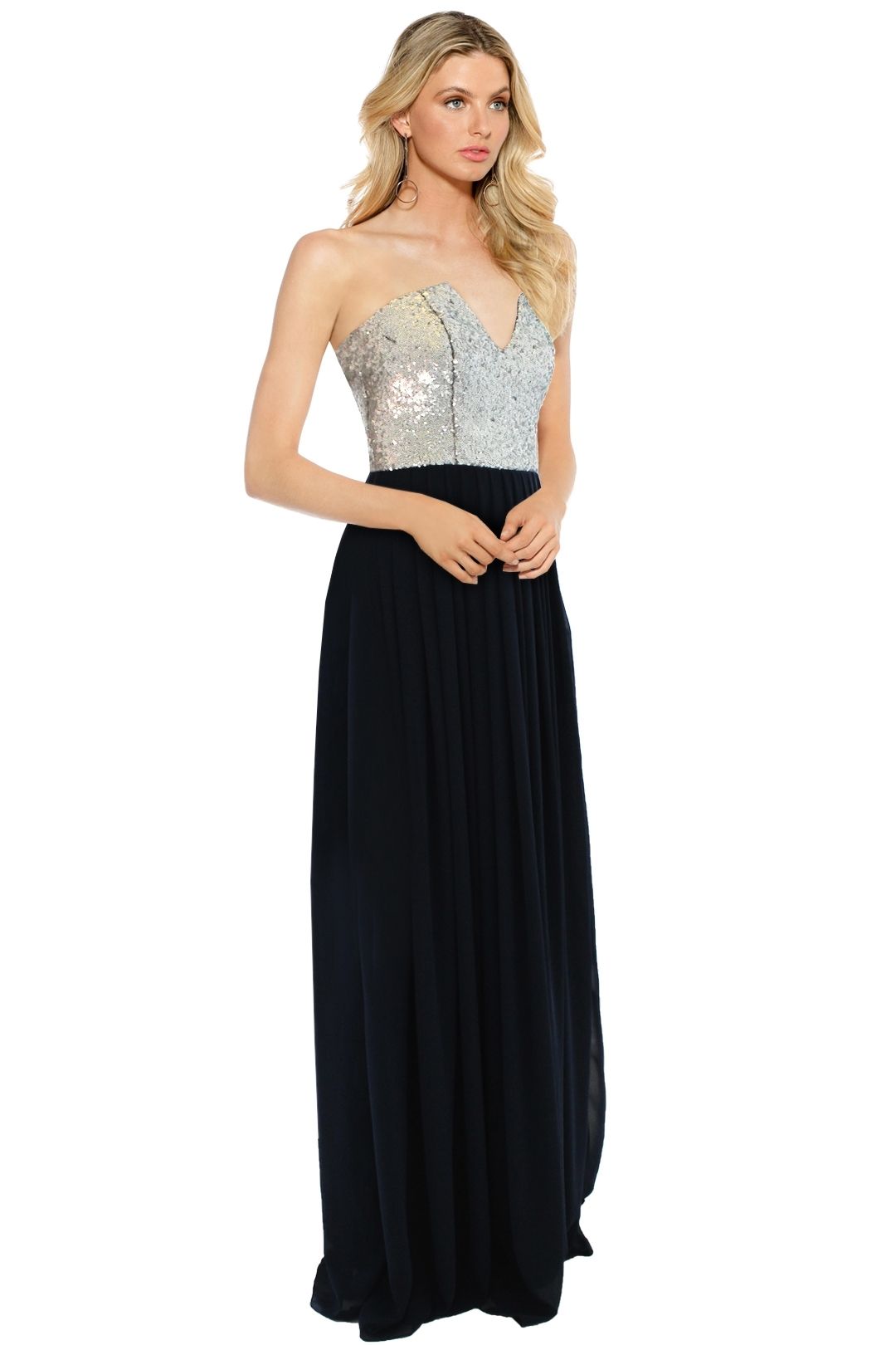 When Freddie Met Lilly - Susannah Sequin Gown - Navy Silver - Side