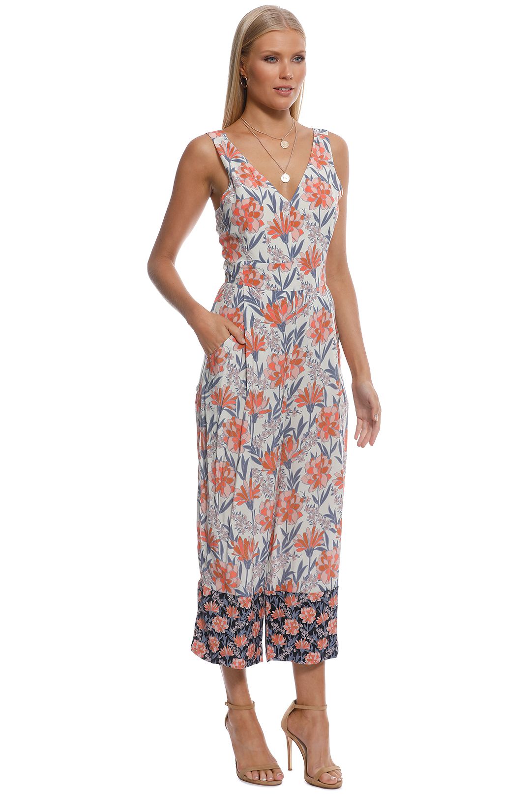 Floral Border Print Mara Jumpsuit by Whistles for Rent