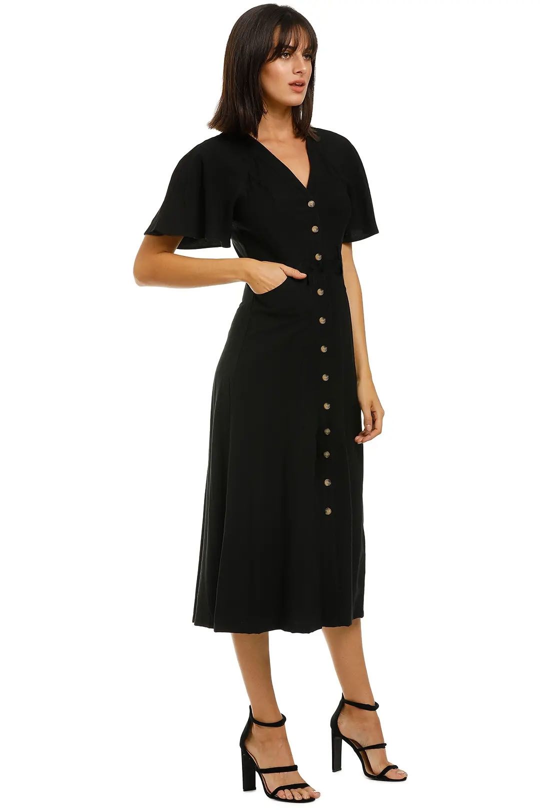 Anita Frill Sleeve Dress in Black by Whistles for Hire GlamCorner