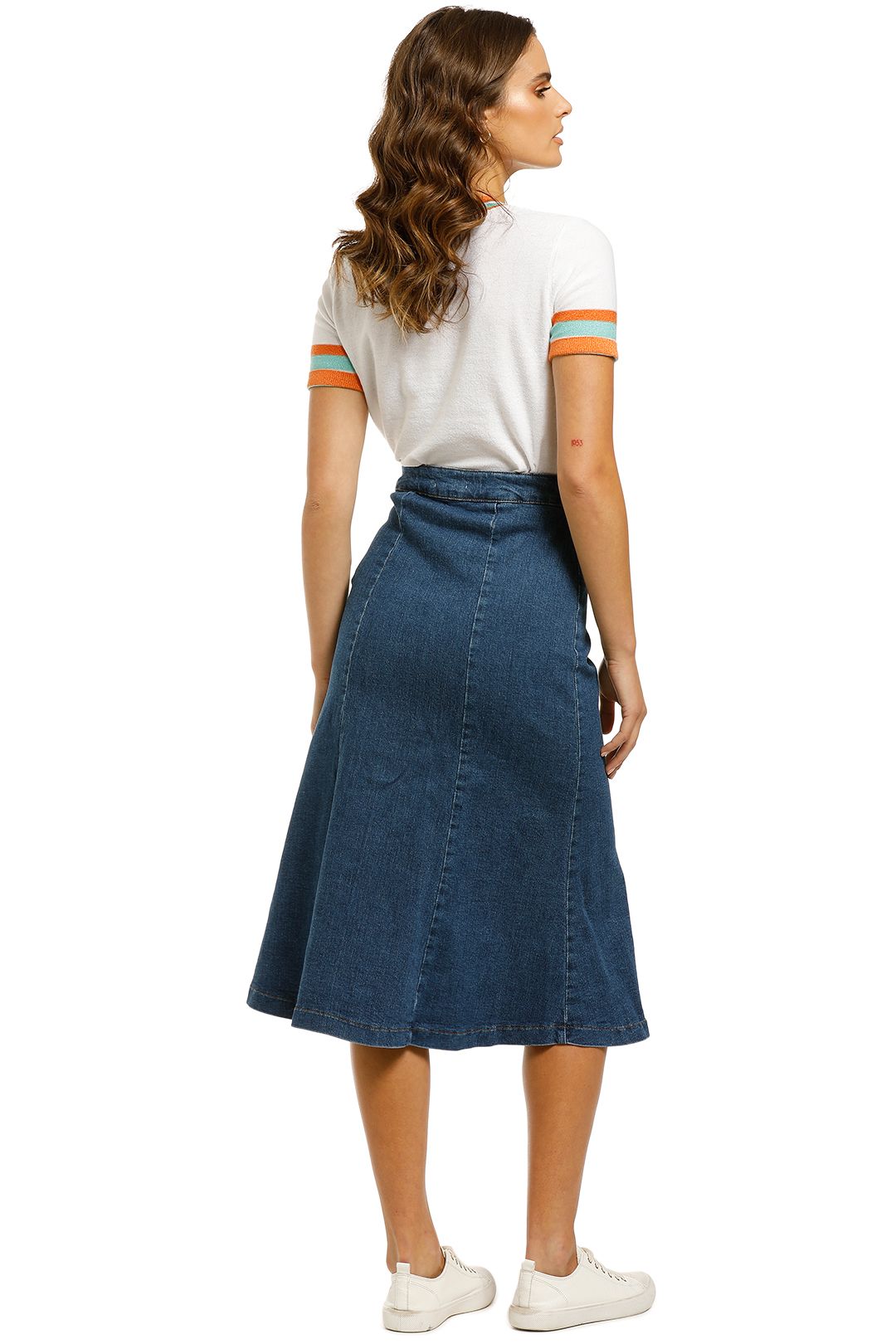 Denim Button Front A-Line Skirt | Talbots
