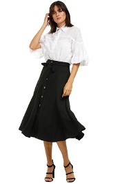Whistles-Marissa-Button-Through-Skirt-Black-Front