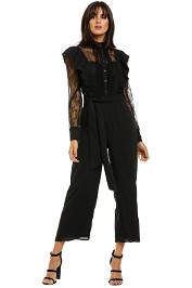 Whistles-Mixed-Lace-Frill-Jumpsuit-Black-Front