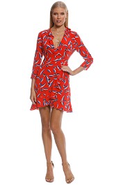 Whistles - Mimi Tulip Print Silk Wrap Dress - Red - Front