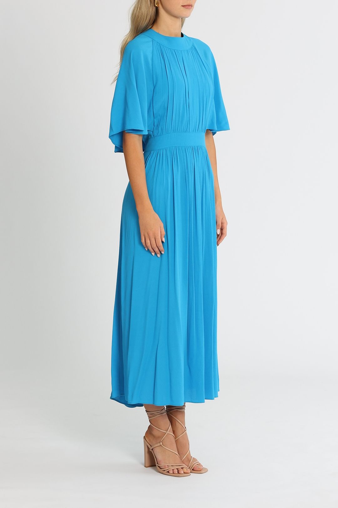 Hire Amelia Cape Sleeve Dress in Blue Whistles GlamCorner