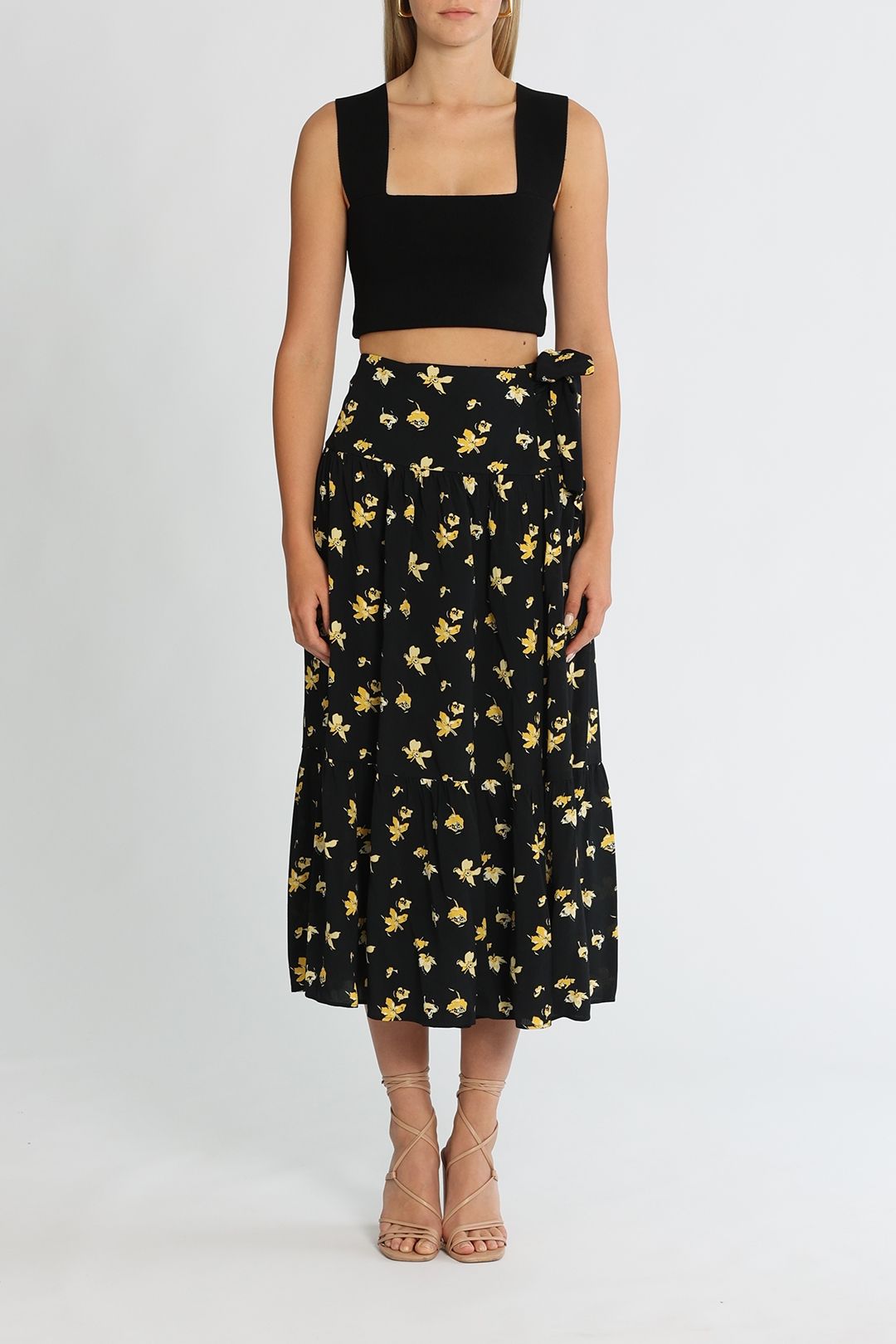 Whistles Bridget Falling Floral Skirt Multi