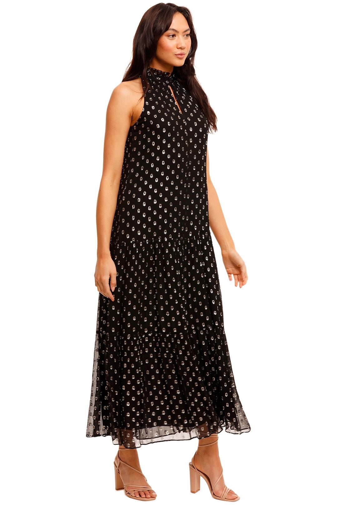 Hire Metallic Dobby Trapeze Dress Whistles GlamCorner