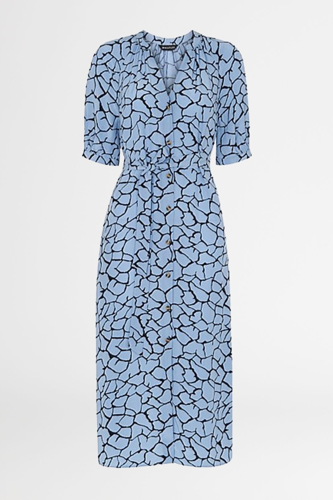 Whistles Olivia Animal Giraffe Dress Blue