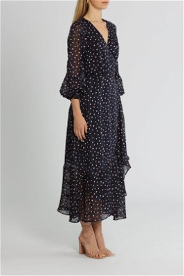 Whistles stripe wrap dress 2025