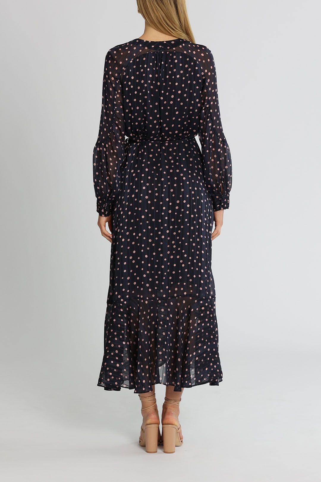 Whistles polka dot wrap dress clearance