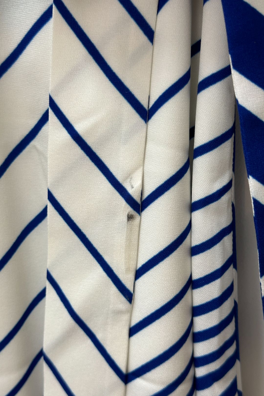 Hugo Boss White and Blue Asymmetric-hem Dress 
