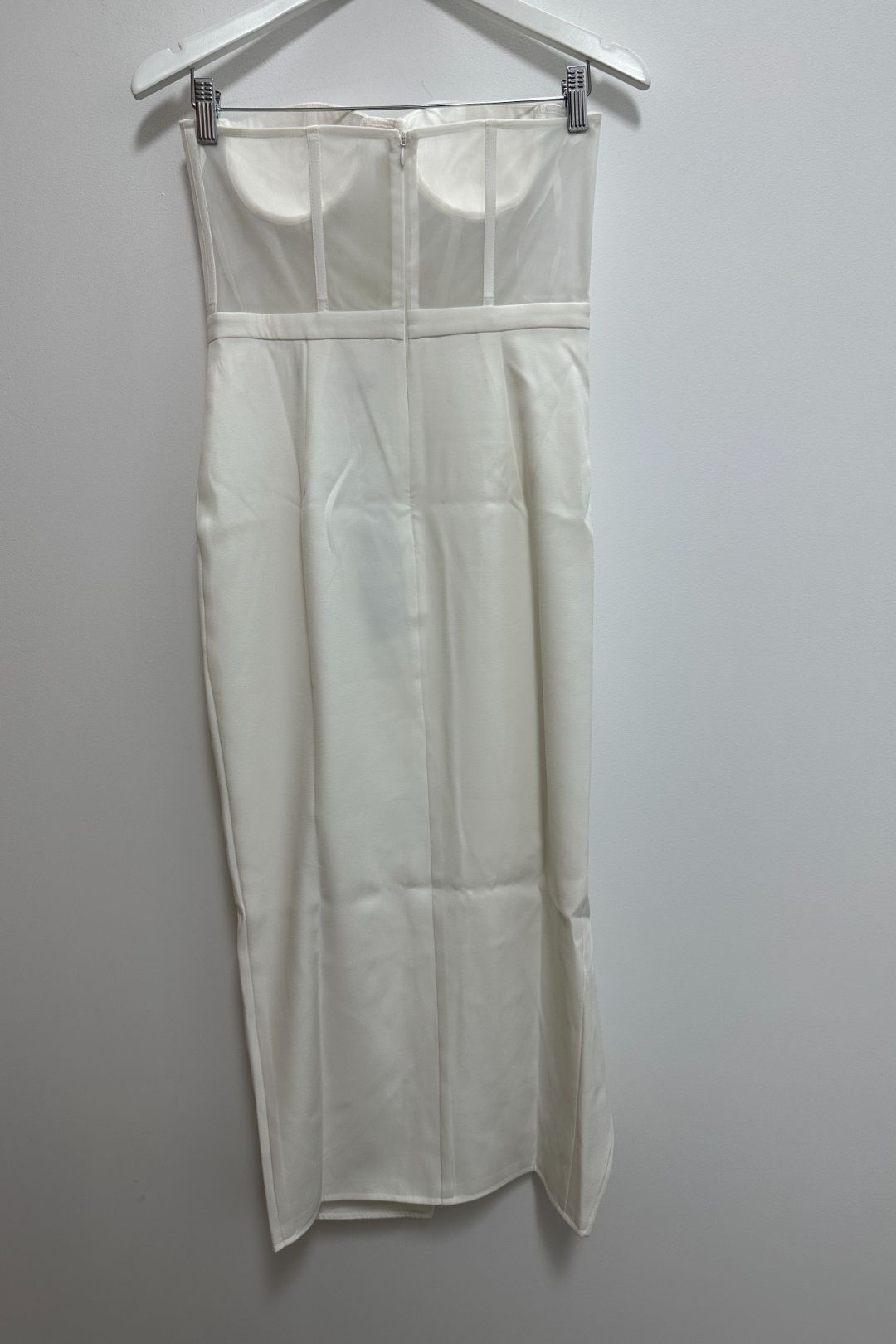 Buy White Blakely Bustier Midi Dress | Elle Zeitoune | GlamCorner