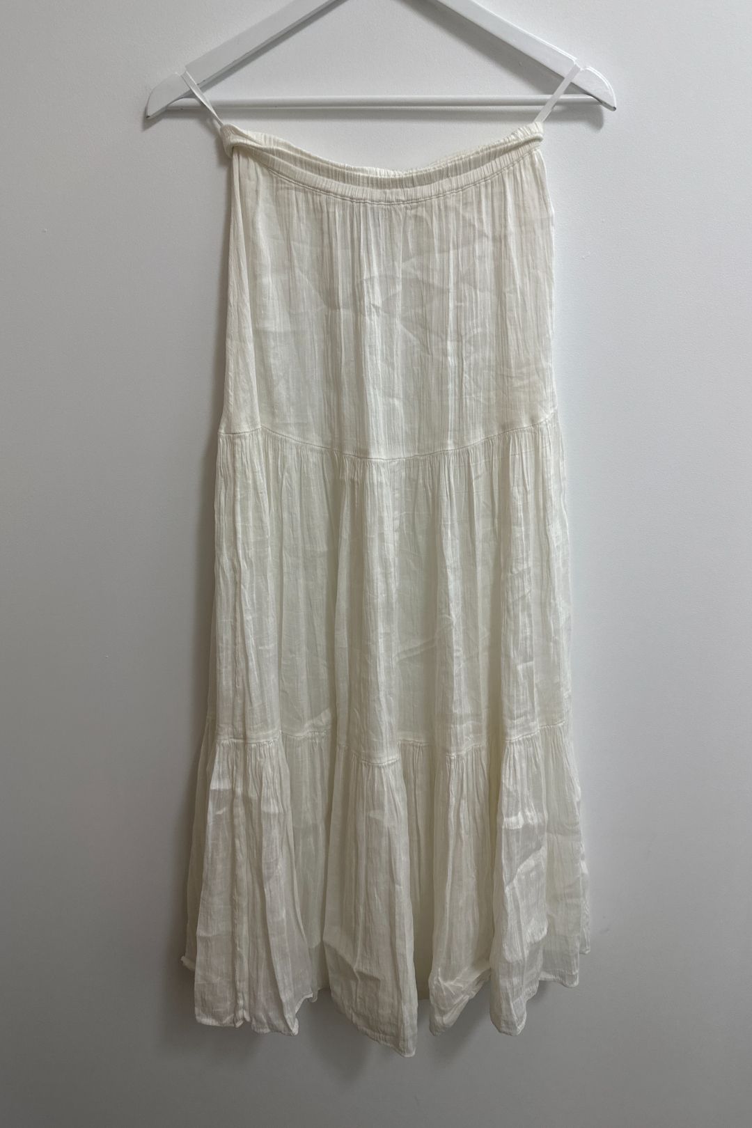 Scanlan Theodore White Tiered Maxi Skirt