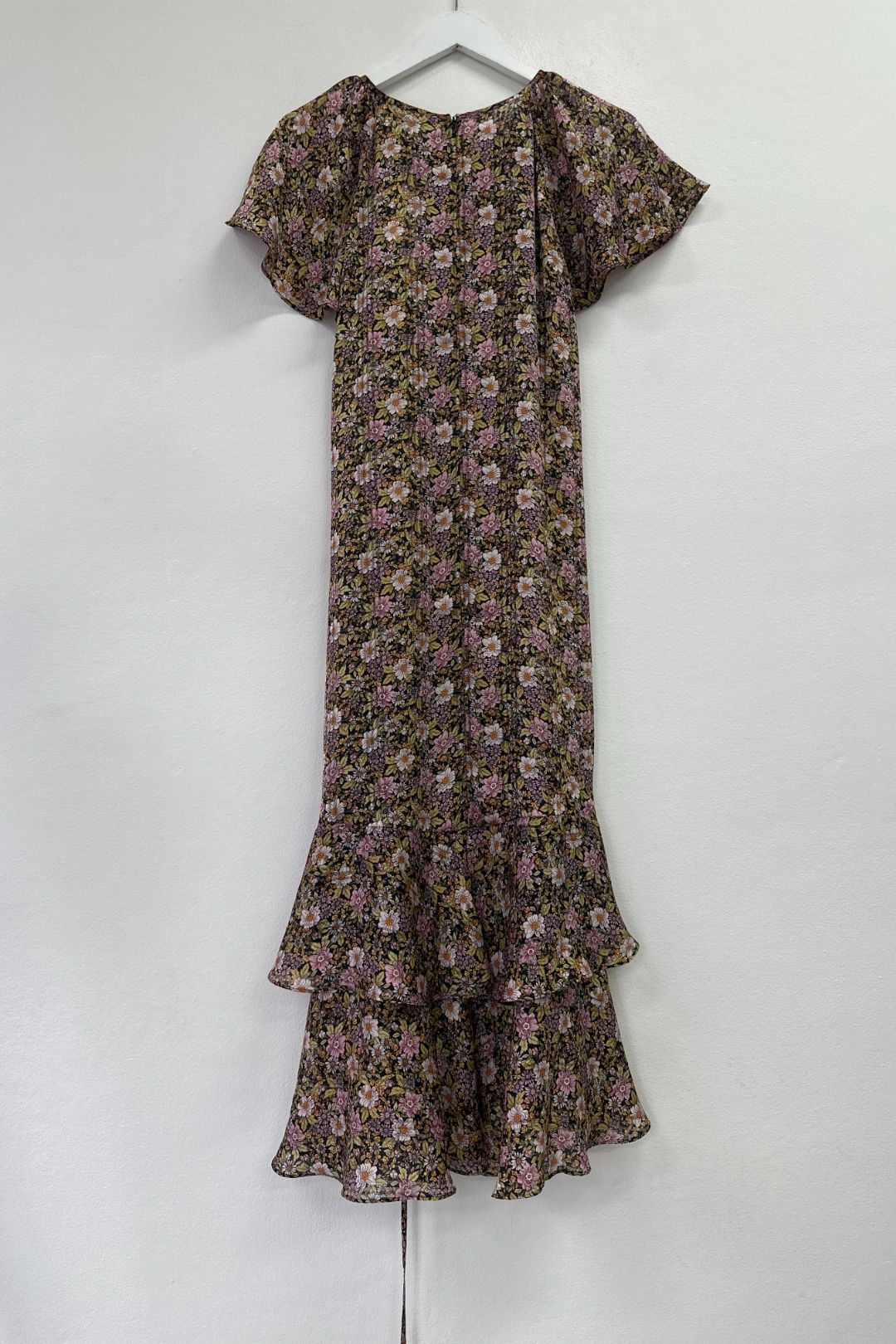 Veronika Maine Wildflower Georgette Ruffle Dress