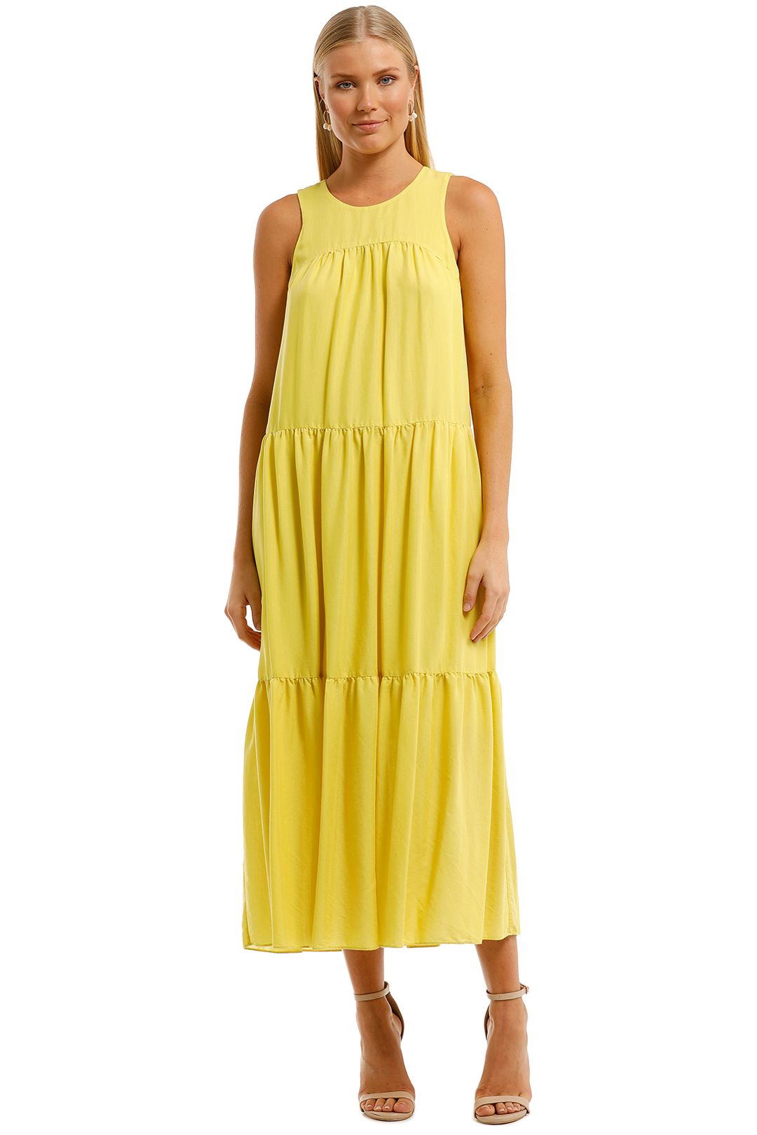 Witchery-Yoke-Tiered-Dress-Citron-Front