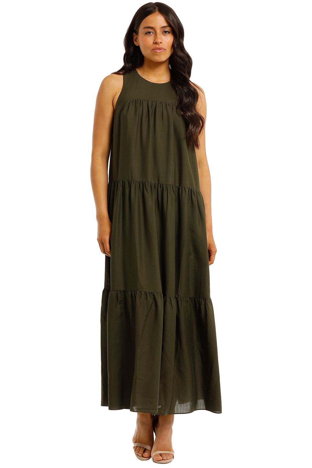 Witchery-Yoke-Tiered-Dress-Fern-Front