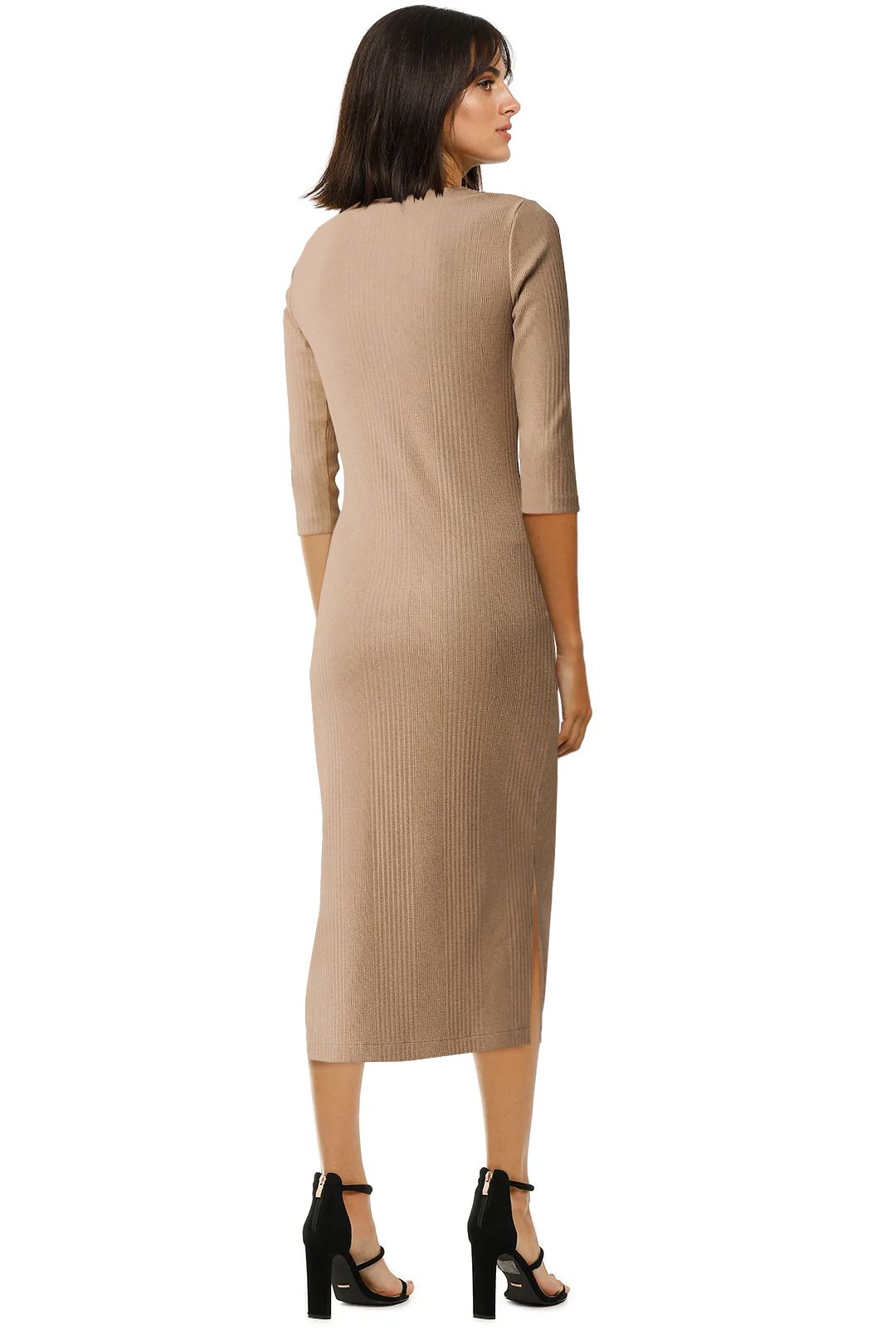 Ribbed Jersey Dress in Barley by Witchery for Hire GlamCorner