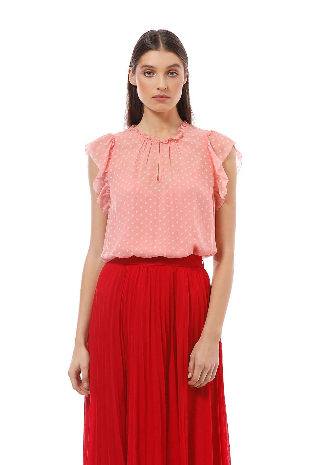 Witchery - Romantic Frill Top - Pink - Close Up