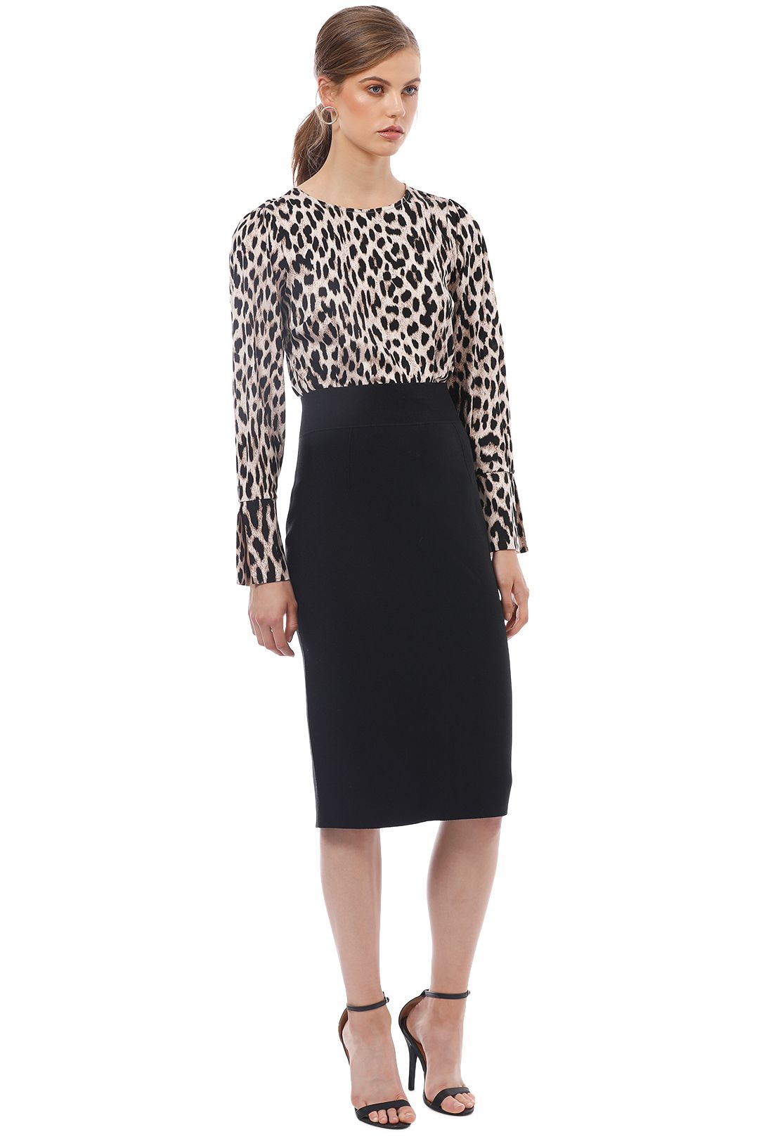 Witchery - Sleeve Detail Top - Leopard Print - Side