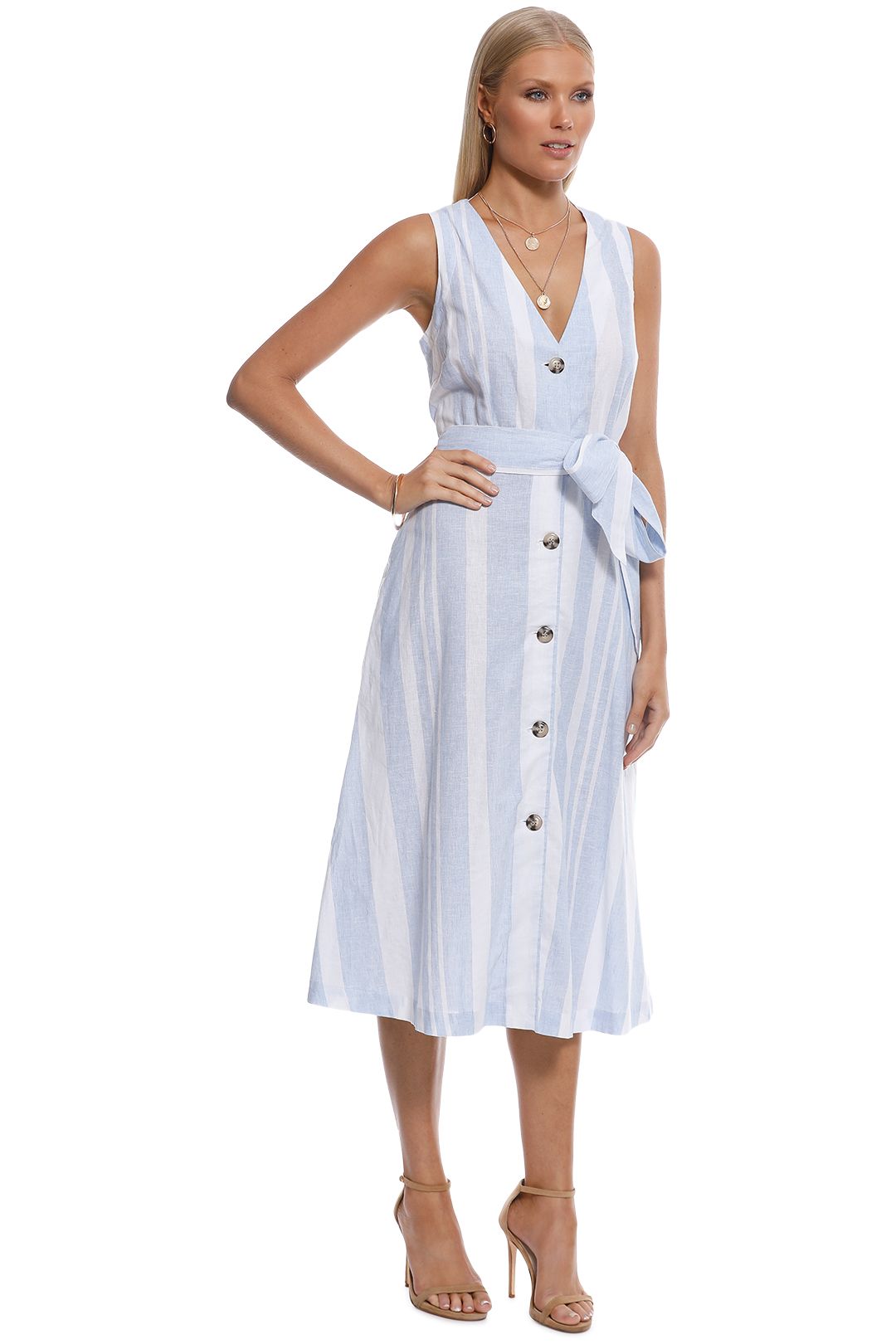 Witchery stripe wrap dress clearance