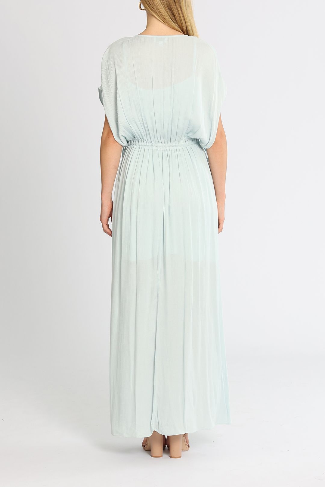 Witchery Baby Blue Tie Waist Dress Short Sleeves