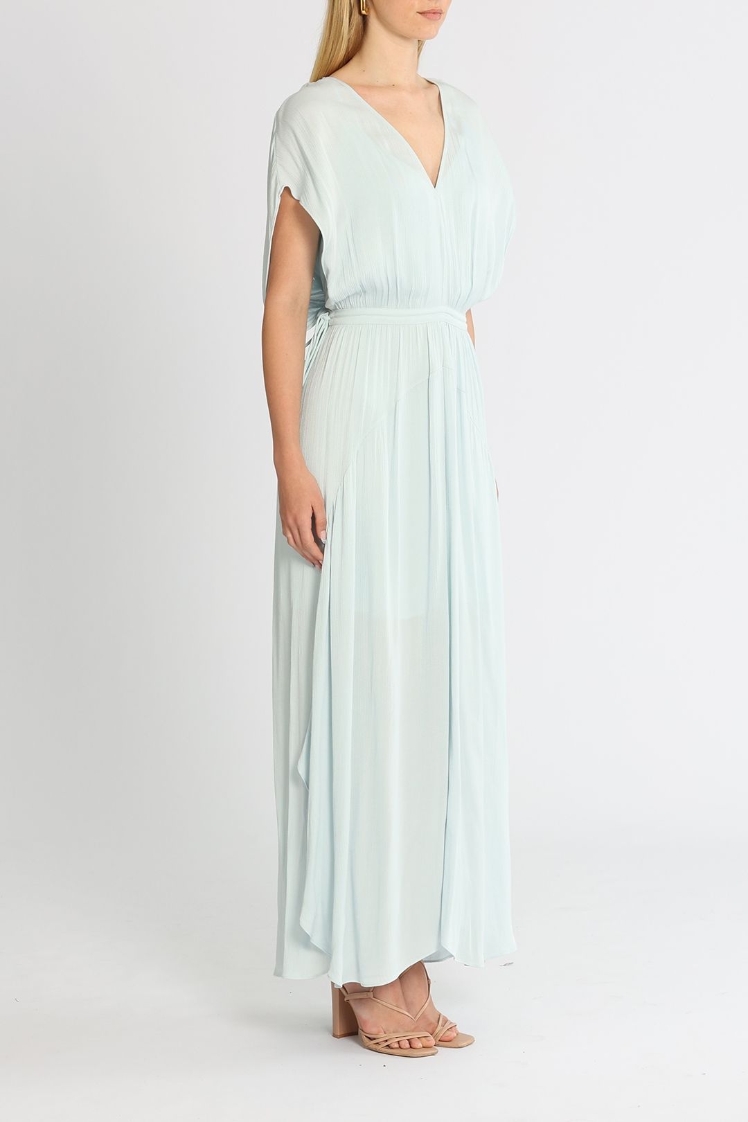 Witchery Baby Blue Tie Waist Dress V Neckline