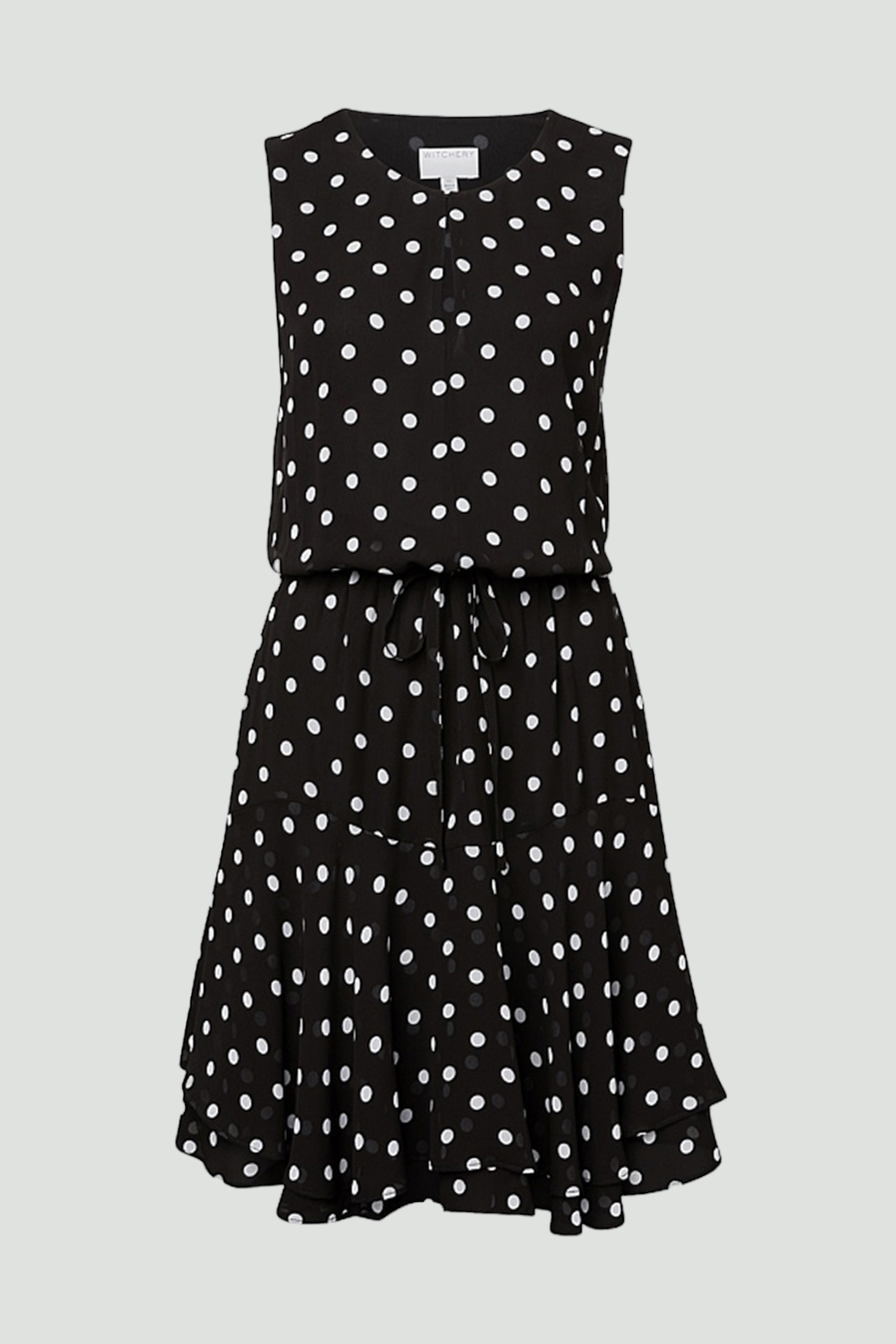 Black polka dot frill dress new arrivals