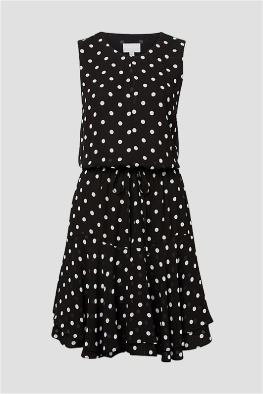 Buy Black and White Polka Dot Frill Hem Dress Witchery GlamCorner