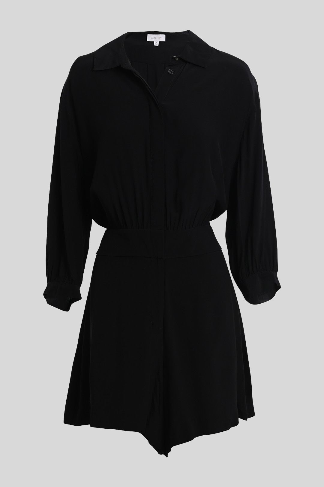 Belted Collared Playsuit with Batwing Sleeves - Bold Print