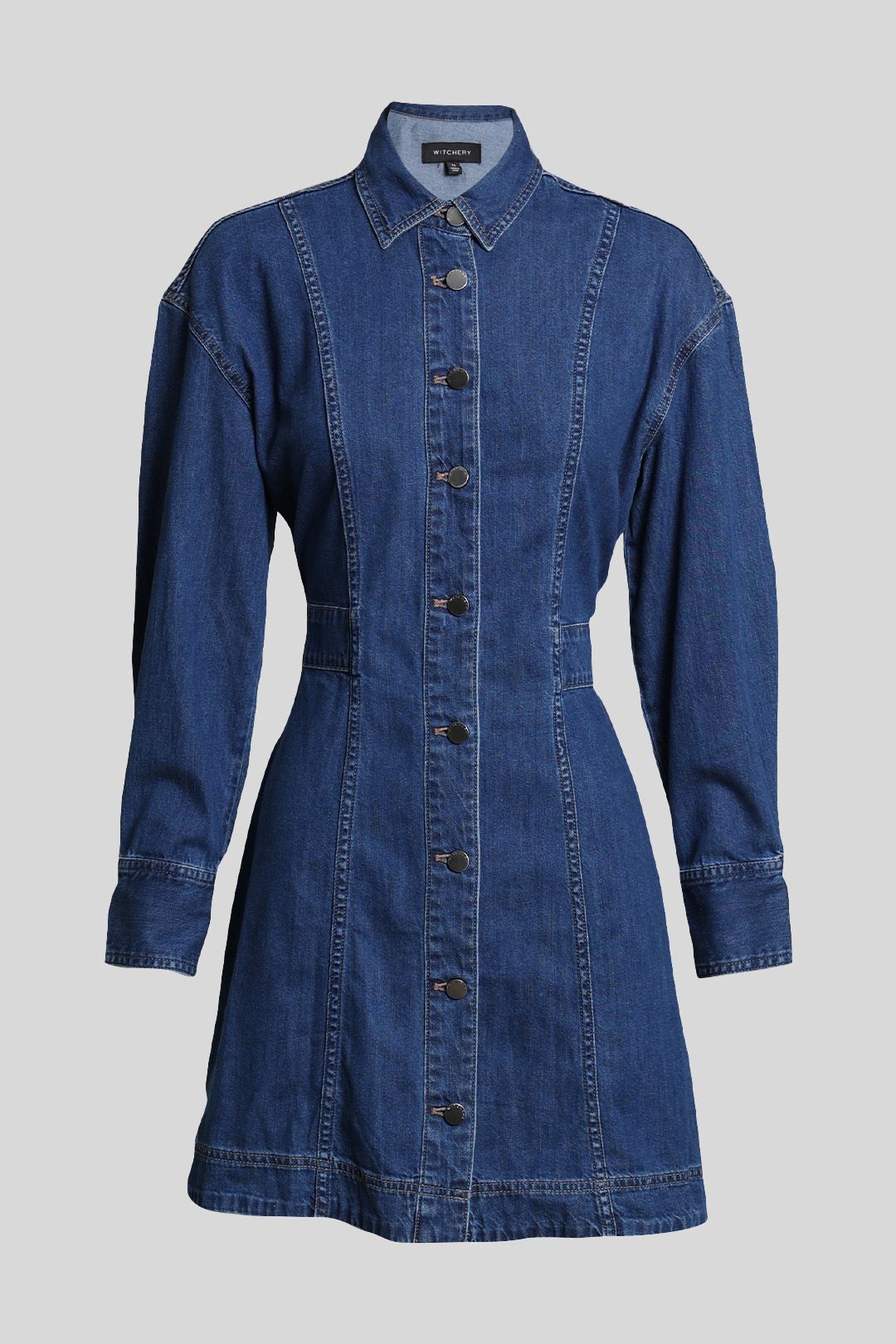 Buy Blue Mini Denim Dress | Witchery | GlamCorner