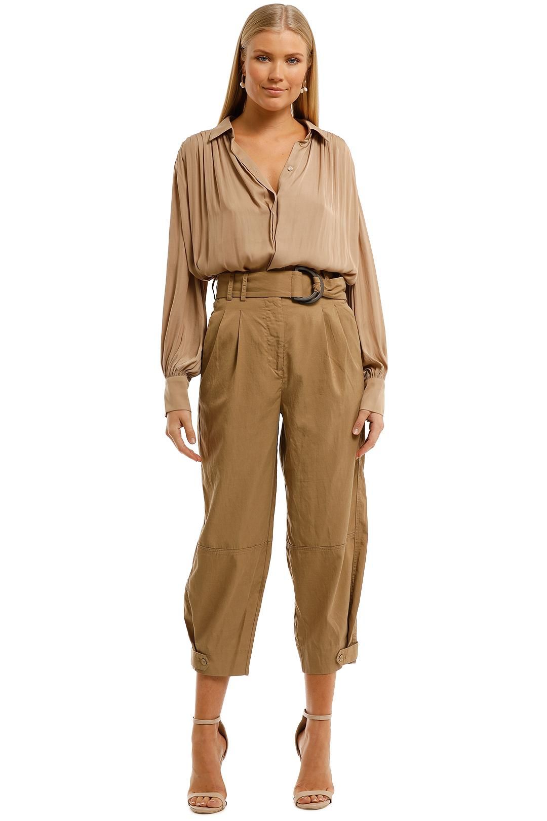Witchery Buckle Utility Pant Caramel