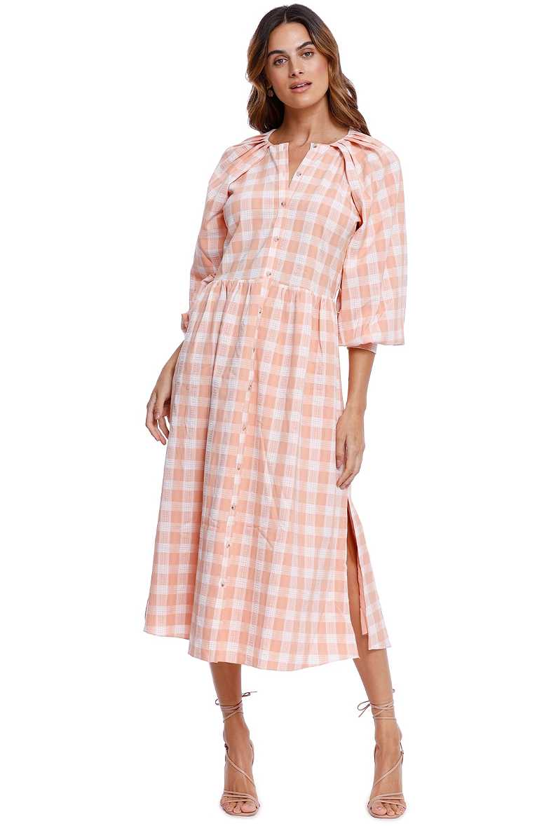 Hire Accordian Pleated Knit Dress in Truffle | AERE | GlamCorner