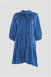Witchery in Puff Sleeve Shirt Dress in Blue