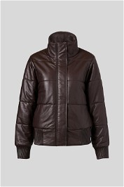 Witchery Julia Leather Bomber in Brown
