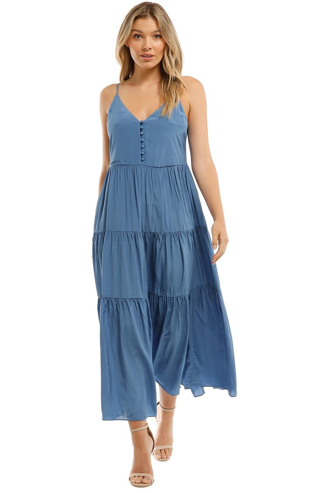witchery Tiered Button Front Dress Maxi Sleeveless