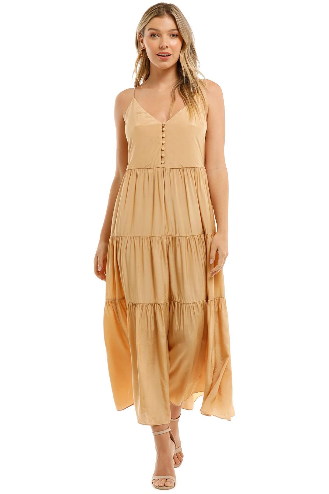 Witchery Tiered Button Front Maxi Dress Sesame