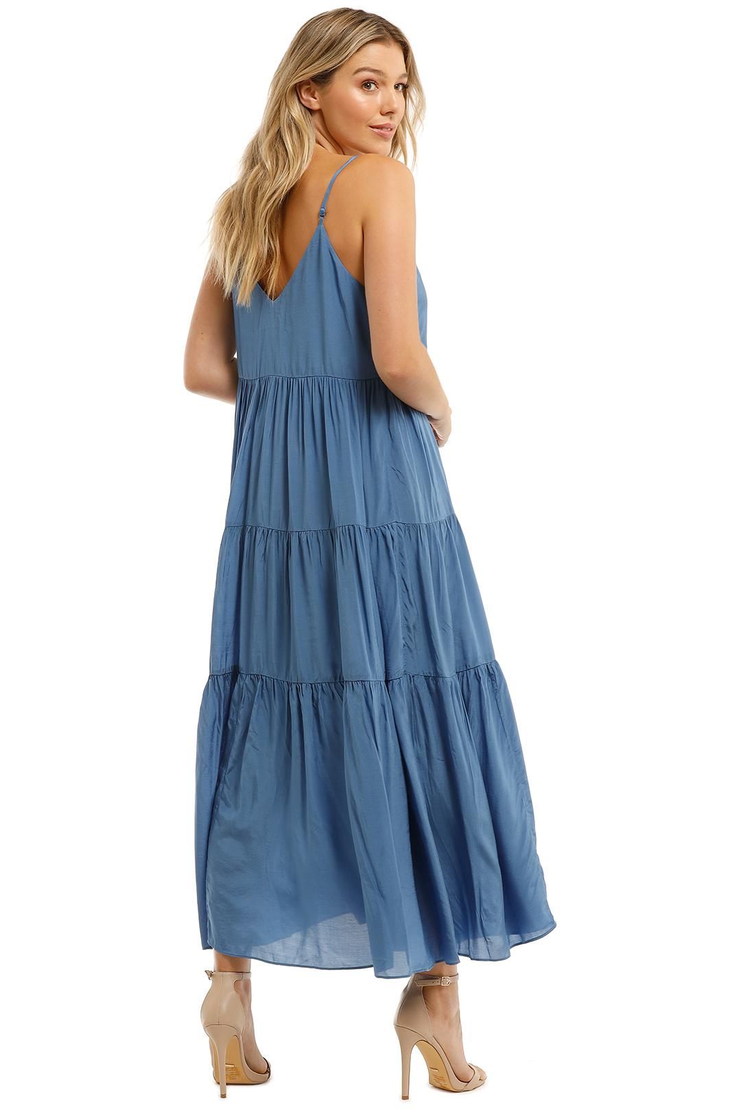 witchery Tiered Button Front Maxi Dress Lapis