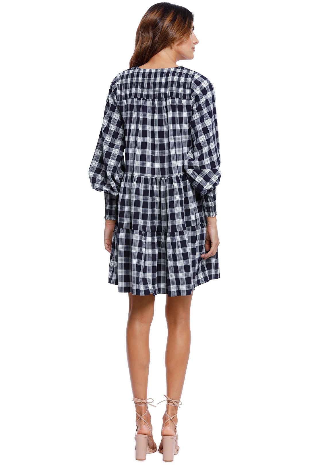 Witchery Tiered Check Dress Long Sleeve