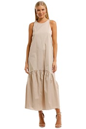 Witchery Tiered Hem Maxi Dress Canvas Relaxed Fit
