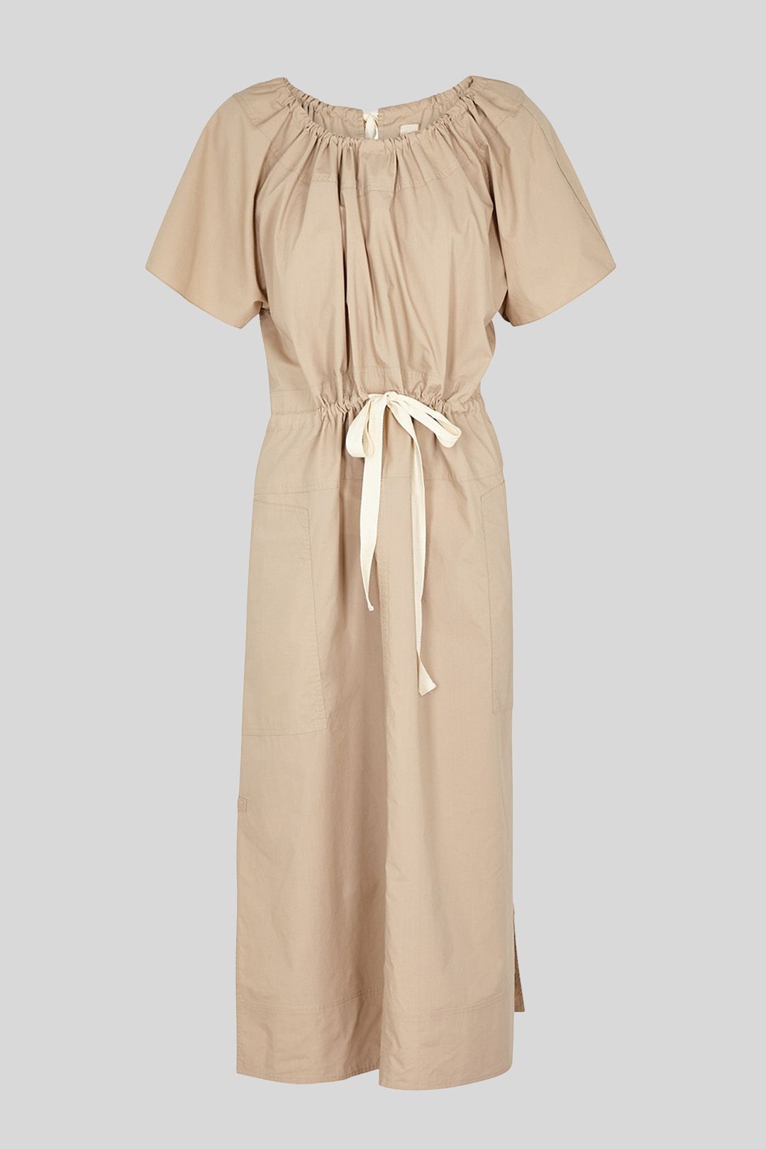 Lee Mathews Workroom Drawstring Dress in Beige