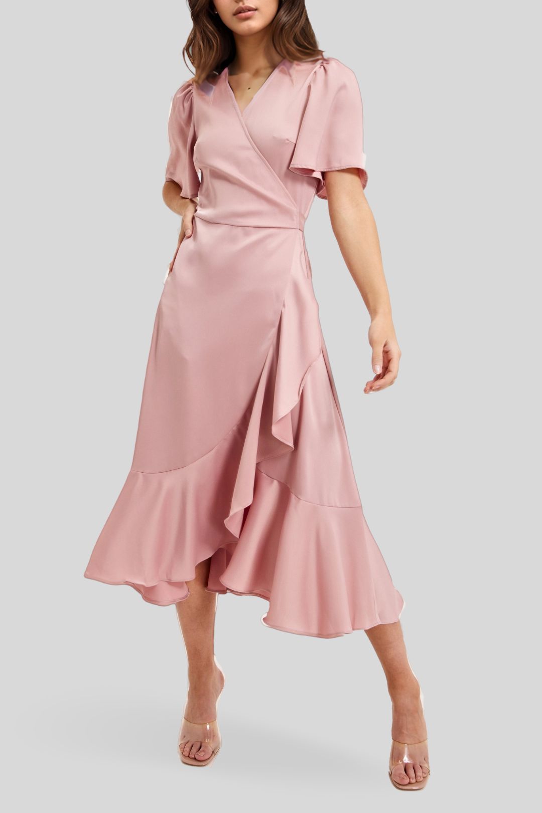 Mauve wrap dress long top