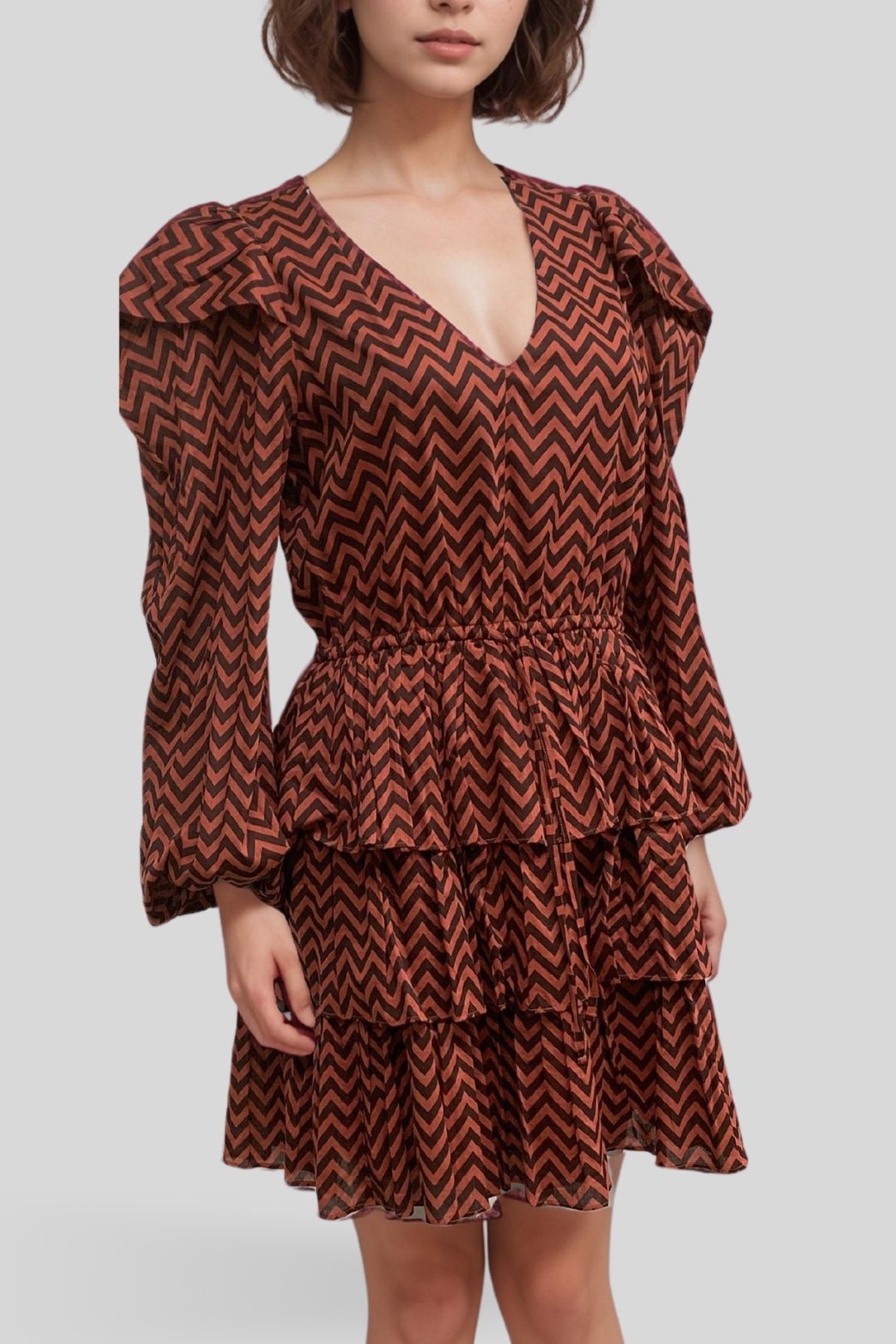 Piper Geometric V Neck Dress