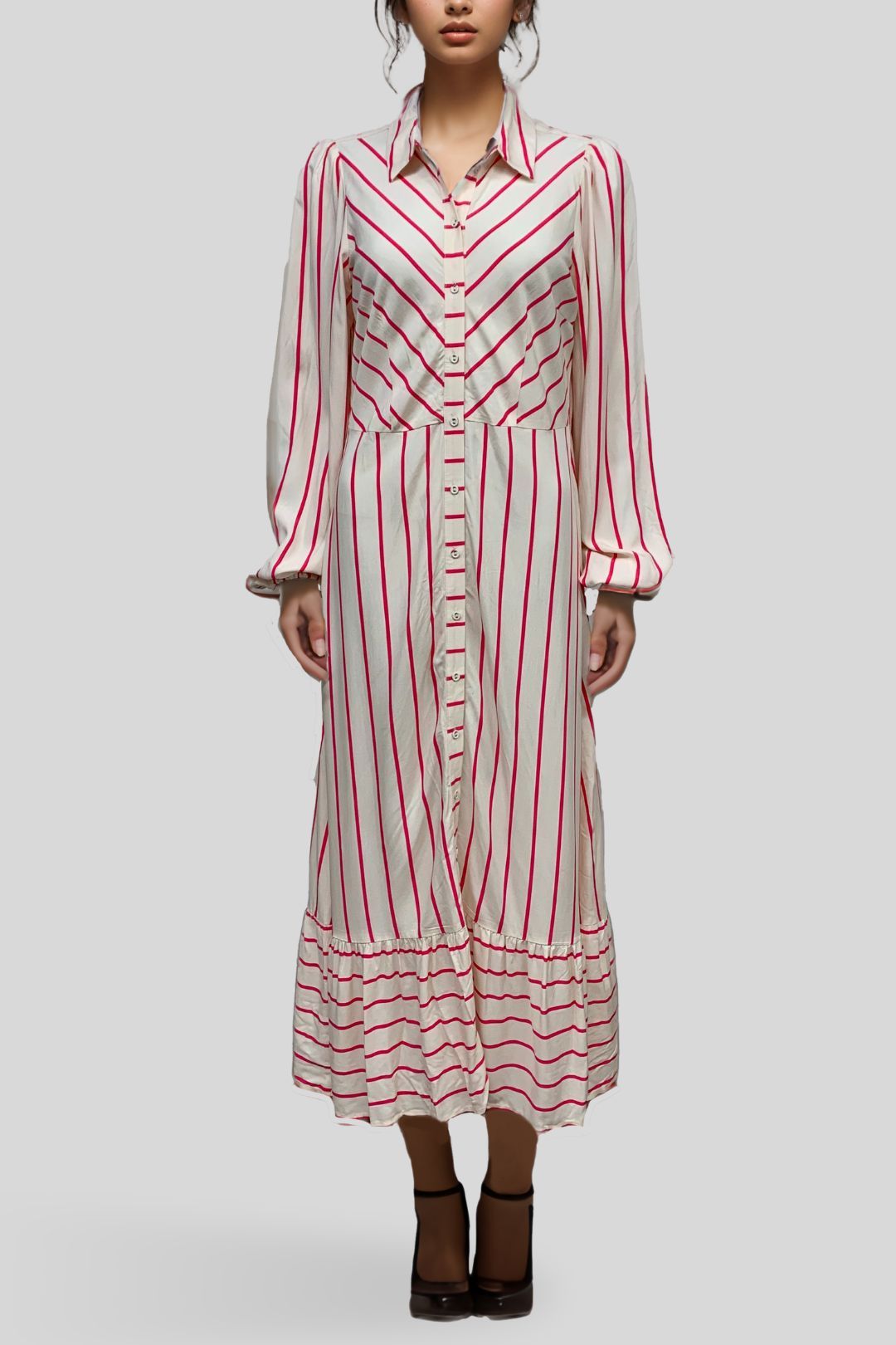 YAS Long Shirt Dress in Stripe