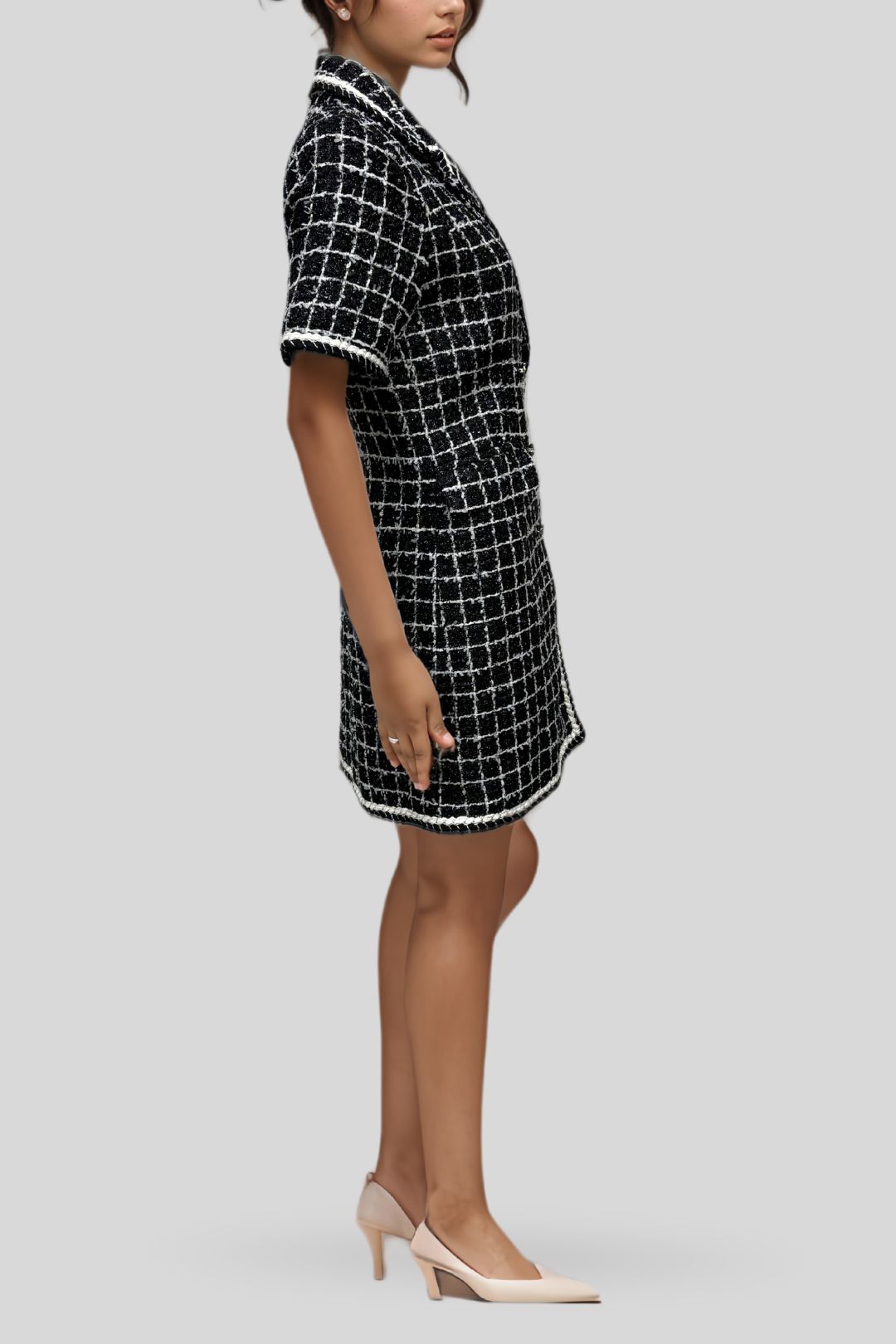 Y.A.S Tweed Black Dress Side
