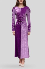 yas twist Front Purple Long Sleeve Dress